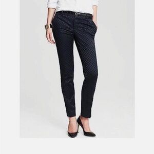 BANANA REPUBLIC Hampton navy Check Jacquard Pants  size 4